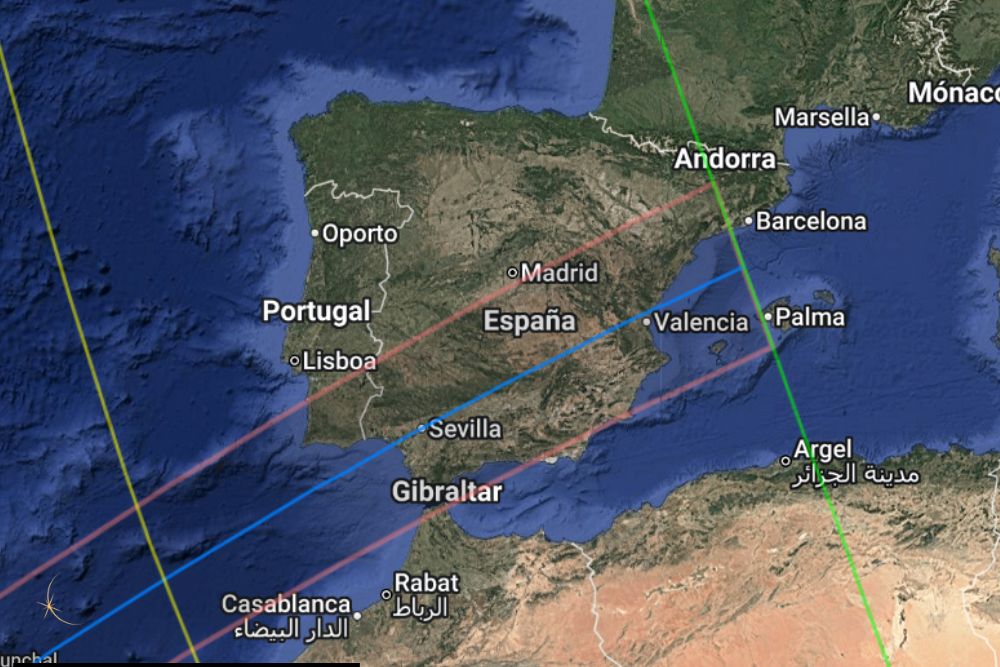 Gafas Eclipse Solar - Mapa Eclipse Solar Anular España 28 Enero 2028