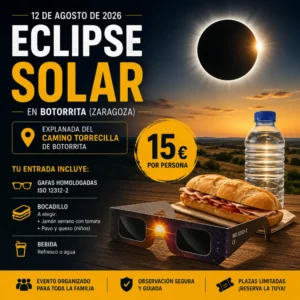 Entradas Eclipse Solar 2026 en Botorrita (Zaragoza)