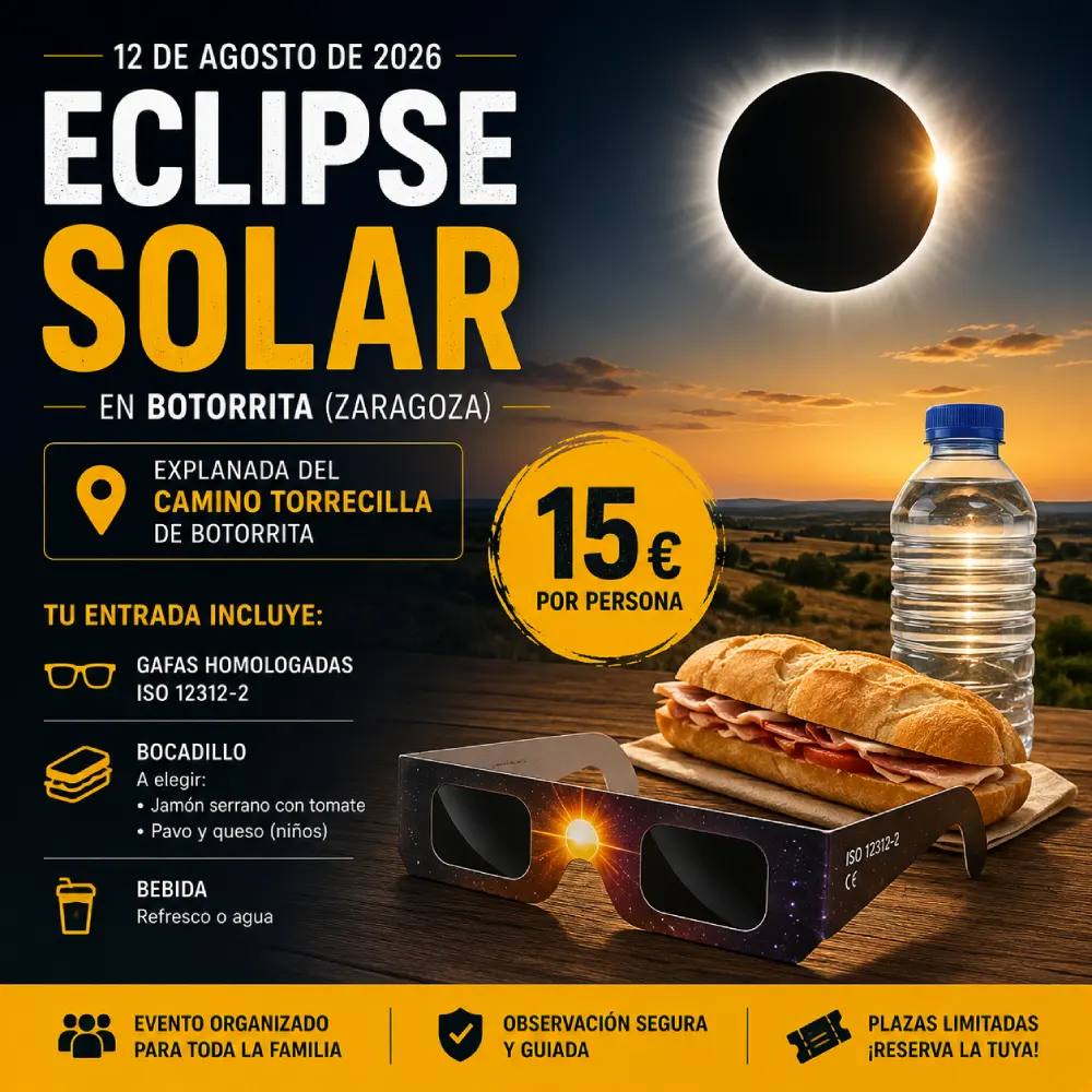 Entradas Eclipse Solar 2026 en Botorrita (Zaragoza)